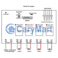 Funkempfänger / Wireless-Controller mit Magnetische Antenne 433MHz 2000m 4 Kanäle - 4 Modus (Modell 0020221)