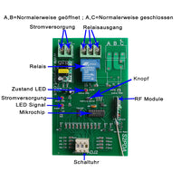AC 230V Funkfernbedienung Funk Modul Bausatz Zeitrelais Einschaltung einschaltverzögerung relais Zeitschalter (Modell 0020657)