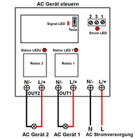 2000M 2 Kanal 110V 220V Input / Output Funkschalter Sender & Empfänger 433MHz (Modell 0020398)