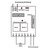 1 Kanal DC9V/12V/24V Funk Umkehr-Motor Controller / Empfänger - Toggle / Momentan / Verklinkte Modus (Modell 0020203)