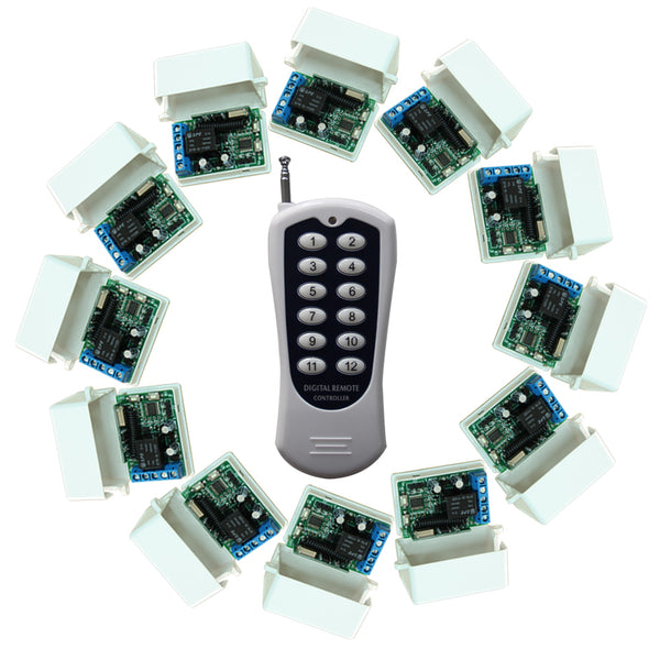 12 Kanal DC 500M Normalerwiese geöffnet/Normalerweise Funk Fernempfänger & Toggle/Momentan/Verklinkte Modus mt Zeitverzö (Modell 0020019)