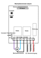 AC 110V / 220V Potentialfreier Motor Regler Funk Motor Controller für Rolladen Oben / Unten 500M (Modell 0020318)
