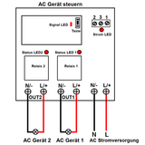 2 Kanal AC 110V/220V Universal Funk Schalter Empfänger / Controller - 4 Kontrollmethode (Modell 0020397)