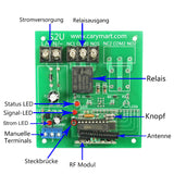 1 Wege RF Funkempfänger mit Trockenem Relaisausgang und Wasserdichter Funktion (Modell 0020197)